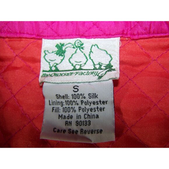 The Quacker Factory Jacket Barbie Pink Silk Quilted Small - Picture 5 of 7